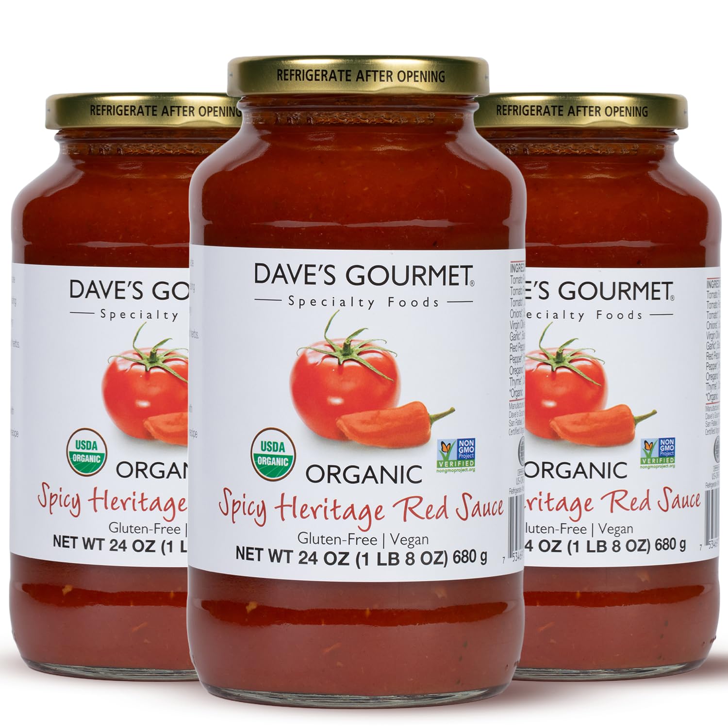 Amazon.com: Dave's Gourmet Organic Spicy Heritage Red Pasta Sauce